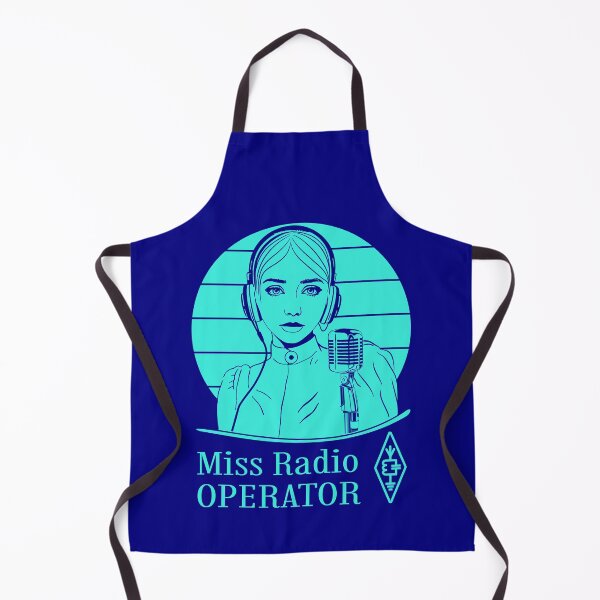 Item preview, Miss Radio Operator - cyan on dark (navy) designed and sold by tuzlay.