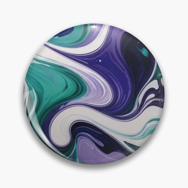 Item preview, Liquid Abstract In Deep Blue, Emerald Green, Violet And White designed and sold by SeamPix.