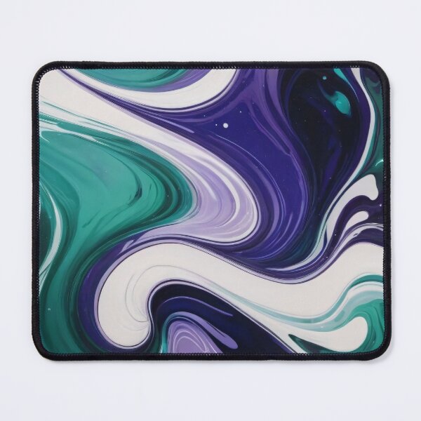 Item preview, Liquid Abstract In Deep Blue, Emerald Green, Violet And White designed and sold by SeamPix.