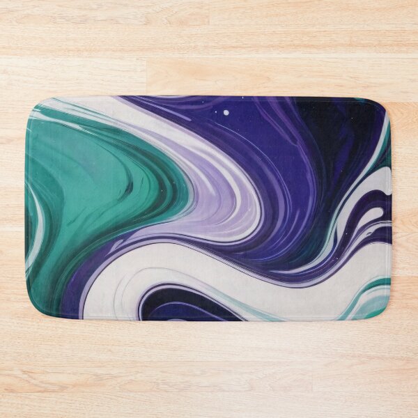 Item preview, Liquid Abstract In Deep Blue, Emerald Green, Violet And White designed and sold by SeamPix.