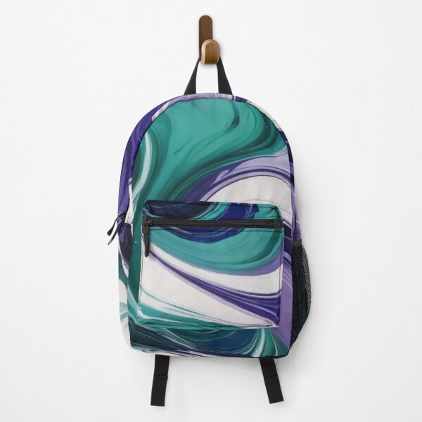 Item preview, Liquid Abstract In Deep Blue, Emerald Green, Violet And White designed and sold by SeamPix.
