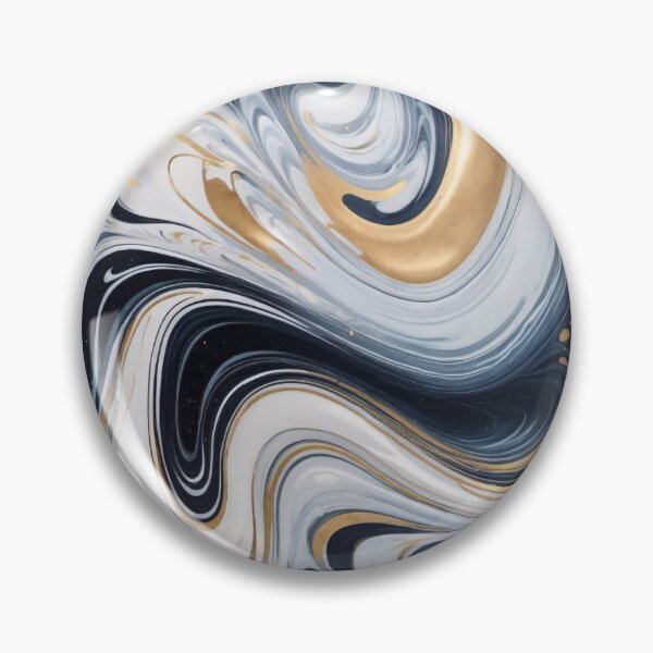Item preview, Liquid Abstract In Navy, Gold And White designed and sold by SeamPix.