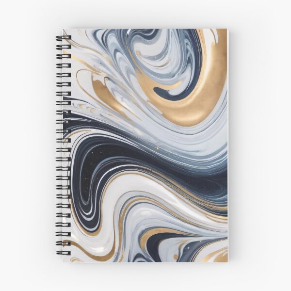 Item preview, Liquid Abstract In Navy, Gold And White designed and sold by SeamPix.