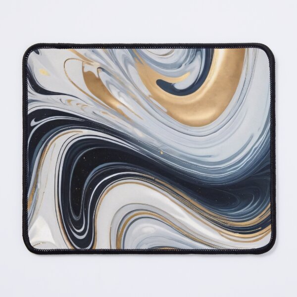 Item preview, Liquid Abstract In Navy, Gold And White designed and sold by SeamPix.