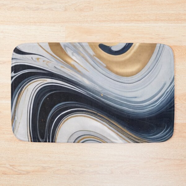 Item preview, Liquid Abstract In Navy, Gold And White designed and sold by SeamPix.