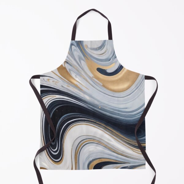 Item preview, Liquid Abstract In Navy, Gold And White designed and sold by SeamPix.