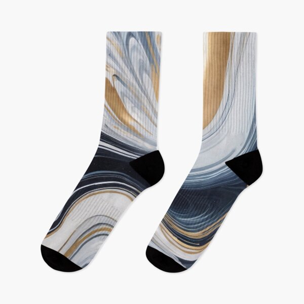 Item preview, Liquid Abstract In Navy, Gold And White designed and sold by SeamPix.