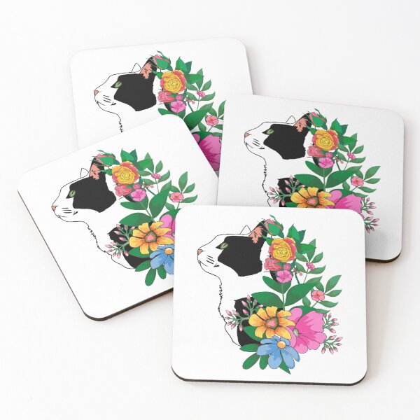 Item preview, Tuxedo cat among flowers, funny cat designed and sold by MoSaid.