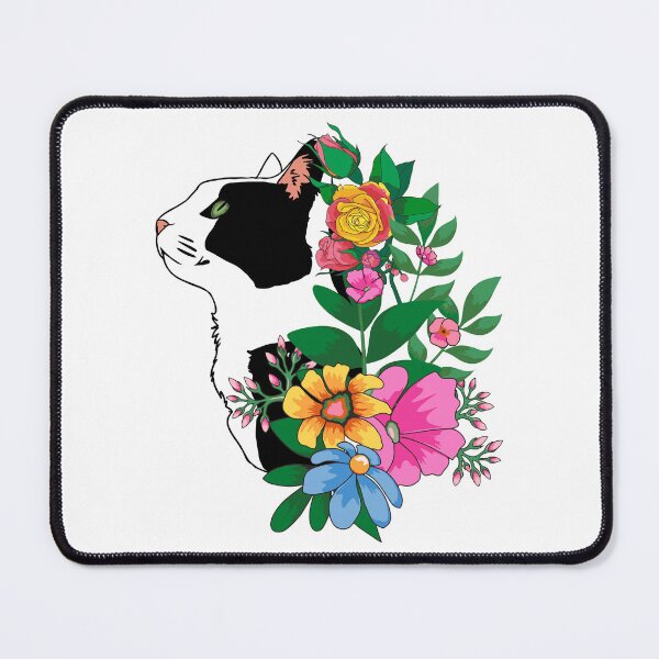 Item preview, Tuxedo cat among flowers, funny cat designed and sold by MoSaid.