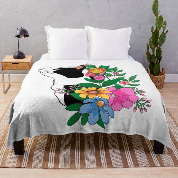 Item preview, Tuxedo cat among flowers, funny cat designed and sold by MoSaid.