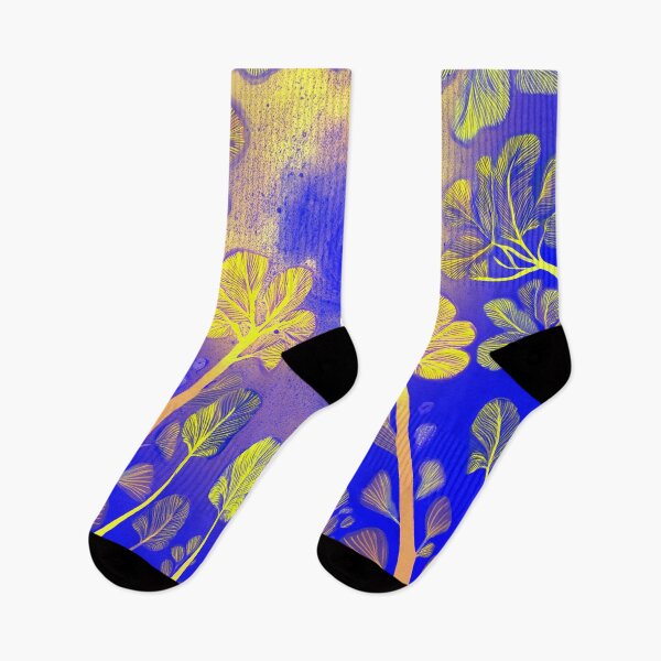 Item preview, Festival atmosphere, psychedelic forest –yellow, navy blue designed and sold by My-fake-places.