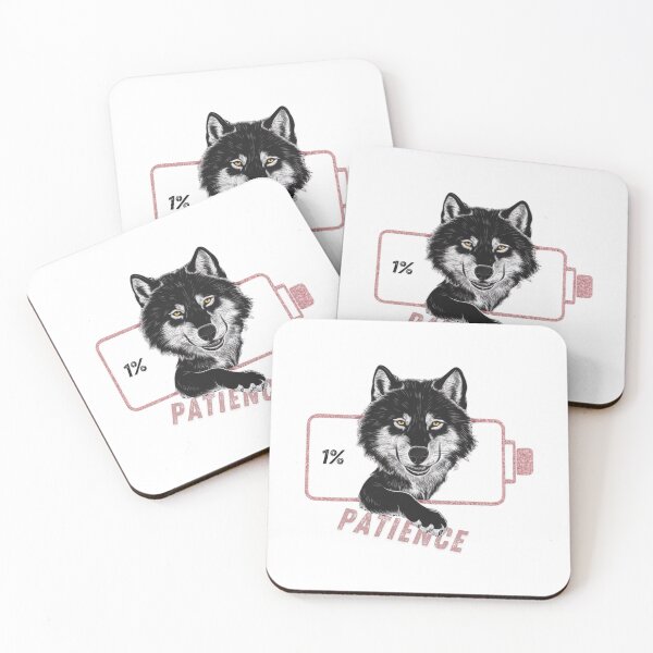 Item preview, Wolf at 1% Patience Funny Sarcastic Design designed and sold by MadidiD.