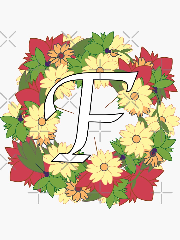 "Personalized Flower Design Names Beginning with F" Sticker by Lightfield Redbubble