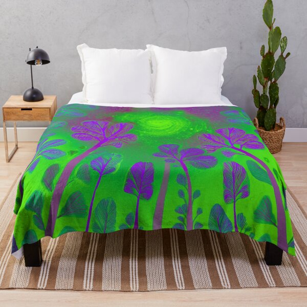 Item preview, Festival atmosphere, psychedelic forest –green, purple. designed and sold by My-fake-places.