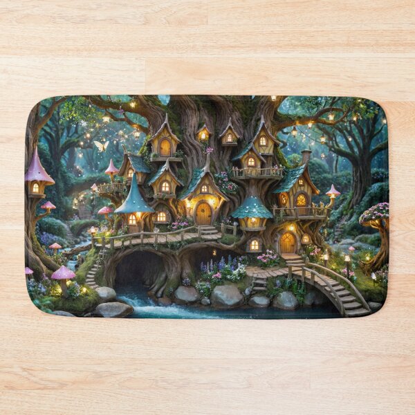 Item preview, mystical forest fairy tree house fantasy artwork designed and sold by dimitrisbar.