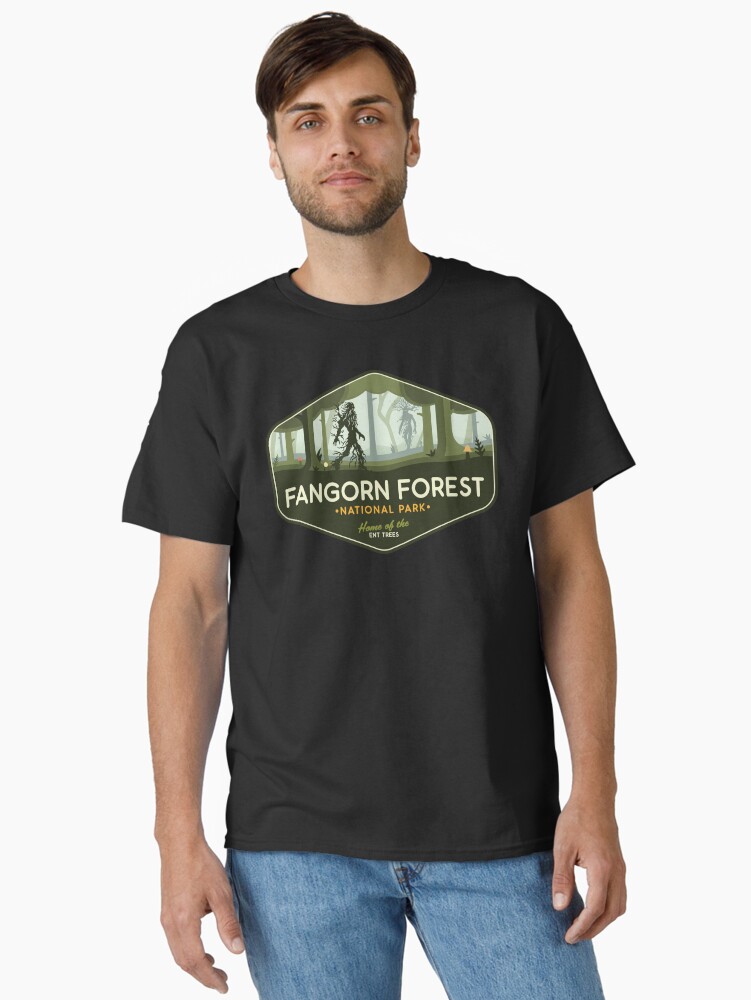 Imagen 1 de 7, Camiseta clásica con la obra Parque Nacional del Bosque de Fangorn: ¡hogar de los árboles Ent!, diseñada y vendida por magrodanny.