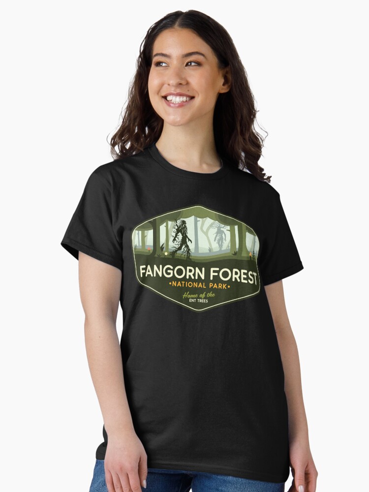 Imagen 2 de 7, Camiseta clásica con la obra Parque Nacional del Bosque de Fangorn: ¡hogar de los árboles Ent!, diseñada y vendida por magrodanny.