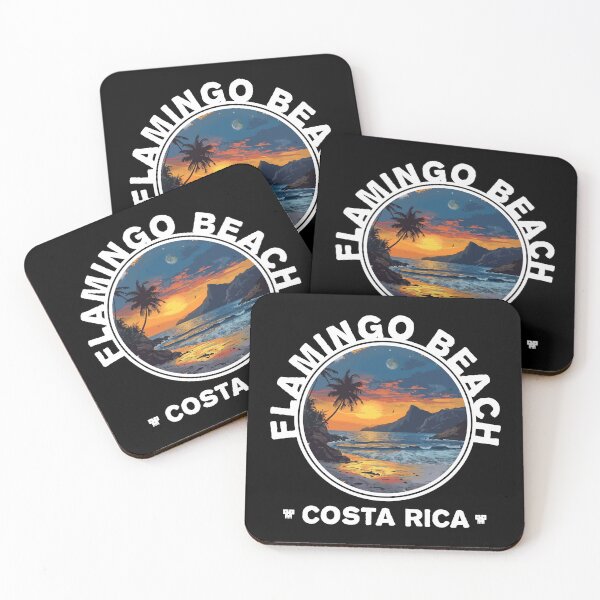 Item preview, Flamingo Beach - Costa Rica (with White Lettering) designed and sold by VelvetRoom.