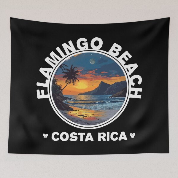 Item preview, Flamingo Beach - Costa Rica (with White Lettering) designed and sold by VelvetRoom.