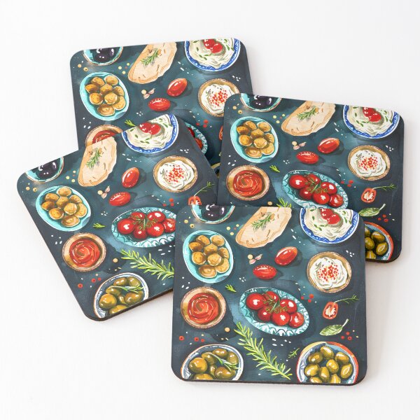 Item preview, Vegan Arabic Middle Eastern Breakfast Bliss: Enjoy the Savory Goodness of Hummus, Falafel, Baba Ghanoush, Olives, Zaatar, Pita designed and sold by FUNqoosh.