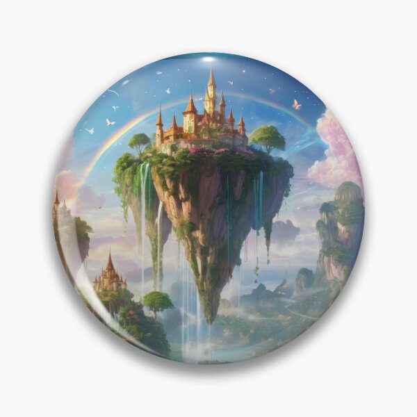 Item preview, rainbow sky floating islands fantasy artwork designed and sold by dimitrisbar.
