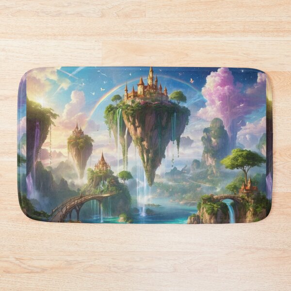 Item preview, rainbow sky floating islands fantasy artwork designed and sold by dimitrisbar.