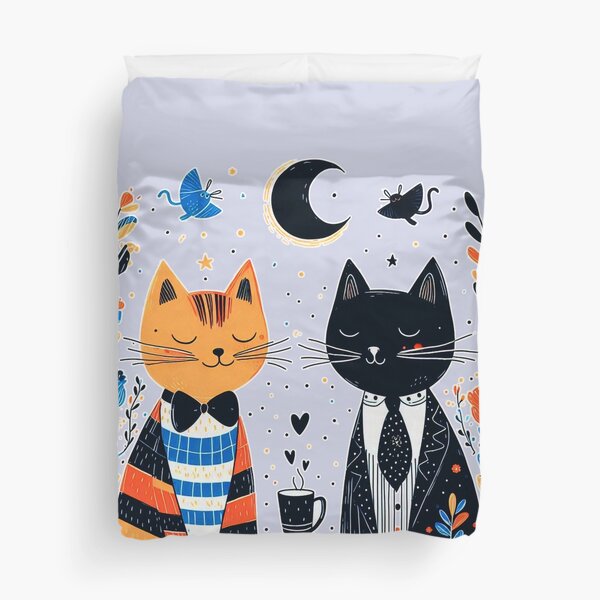 Item preview, Orange Cat Black Cat enjoy Drinking designed and sold by Nanthanon.