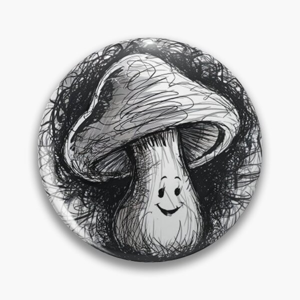 Item preview, Whimsical Smiling Mushroom Charming Drawn Sketch  designed and sold by SellingWSarah17.