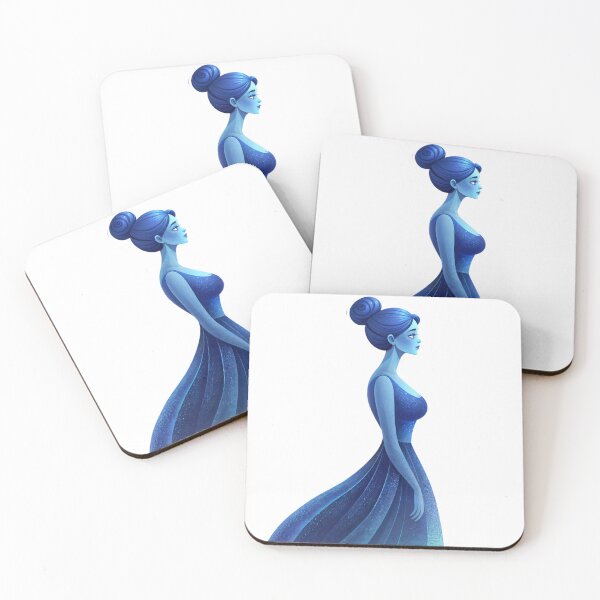 Item preview, woman in blue dress,vector style  designed and sold by Creative88Art.