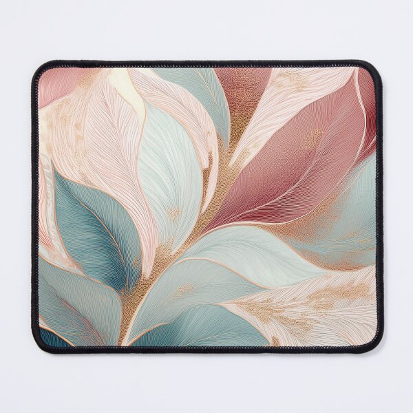 Item preview, Vintage floral leaves in neutral colours, abstract, green and pink designed and sold by navitalidesign.