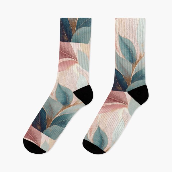 Item preview, Vintage floral leaves in neutral colours, abstract, green and pink designed and sold by navitalidesign.