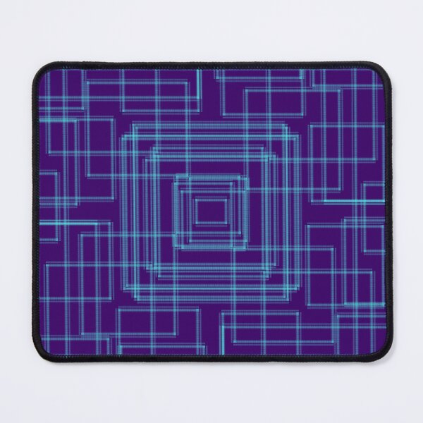 Item preview, Teal Blue geometric maze on dark blue background  designed and sold by Stefrait-7.