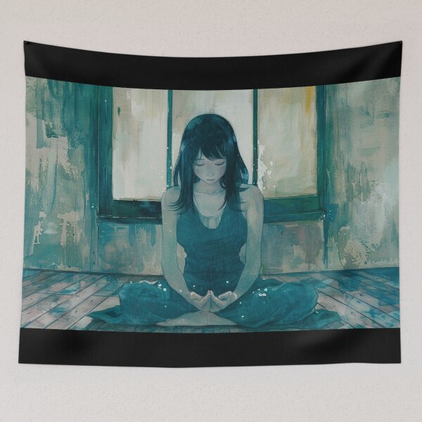 Item preview, sitting in solitude – melancholic manga anime girl designed and sold by ForsakenFrames.