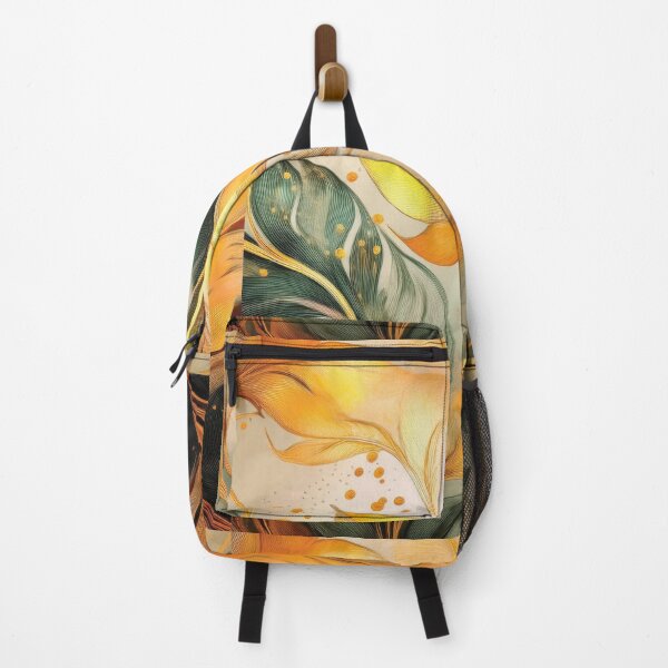 Item preview, Vintage floral leaves in neutral colours, abstract, green and yellow designed and sold by navitalidesign.