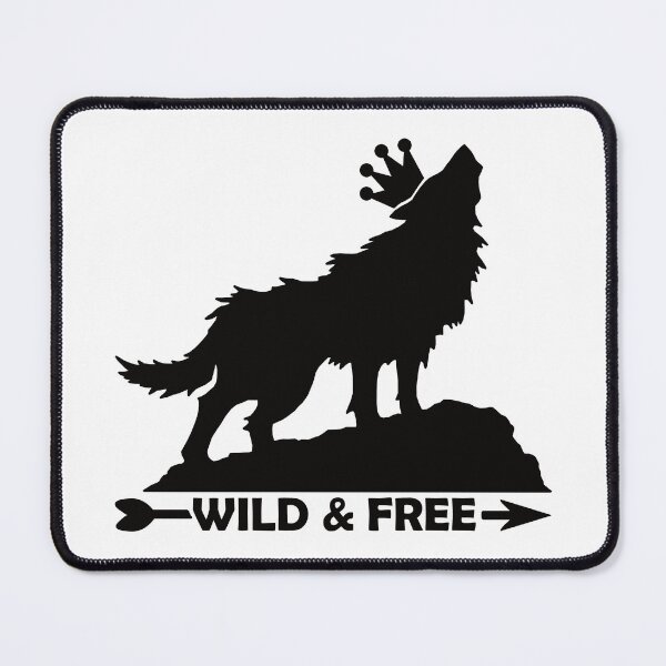 Item preview, Howling Wolf With Crown Silhouette Wild & Free In Black designed and sold by TheRainFamily.