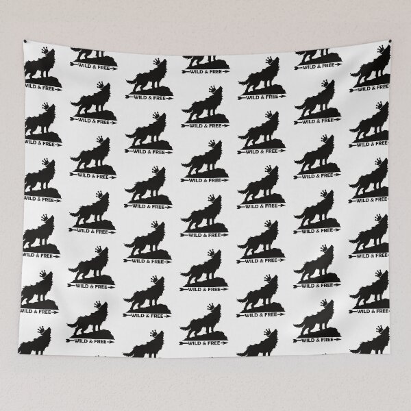 Item preview, Howling Wolf With Crown Silhouette Wild & Free In Black  designed and sold by TheRainFamily.
