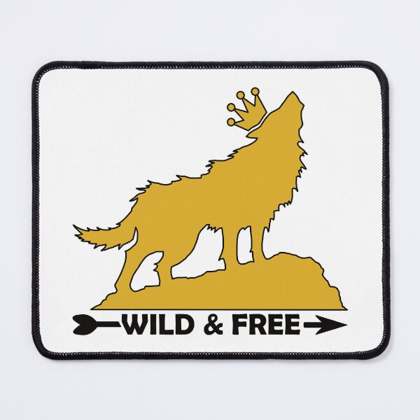 Item preview, Howling Wolf With Crown Silhouette Wild & Free In Yellow designed and sold by TheRainFamily.