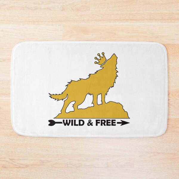 Item preview, Howling Wolf With Crown Silhouette Wild & Free In Yellow  designed and sold by TheRainFamily.