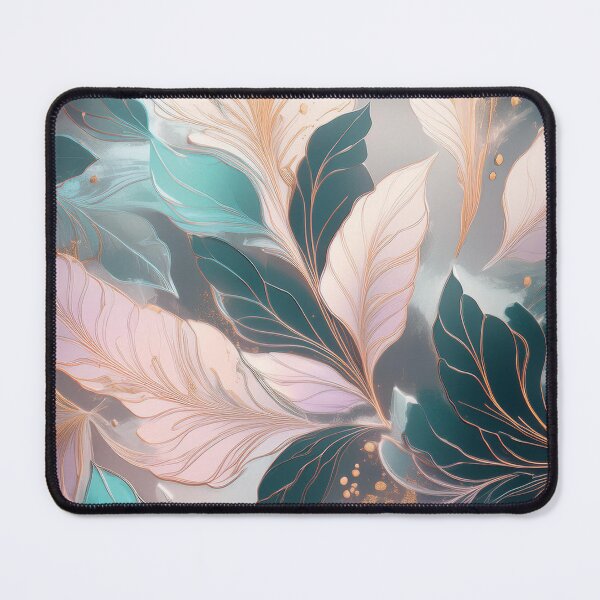 Item preview, Vintage floral leaves in neutral colours, abstract, pink, green and gold designed and sold by navitalidesign.