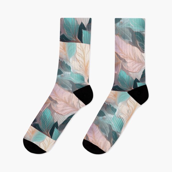 Item preview, Vintage floral leaves in neutral colours, abstract, pink, green and gold designed and sold by navitalidesign.
