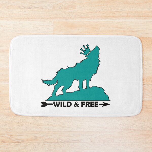 Item preview, Howling Wolf With Crown Silhouette Wild & Free In Turquoise designed and sold by TheRainFamily.