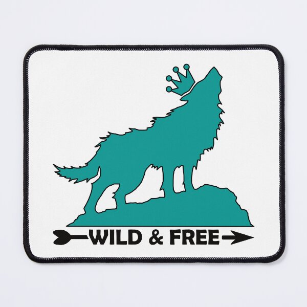 Item preview, Howling Wolf With Crown Silhouette Wild & Free In Turquoise designed and sold by TheRainFamily.