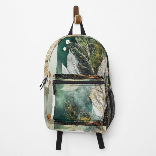 Item preview, Vintage floral leaves in neutral colours, abstract, green and gold designed and sold by navitalidesign.