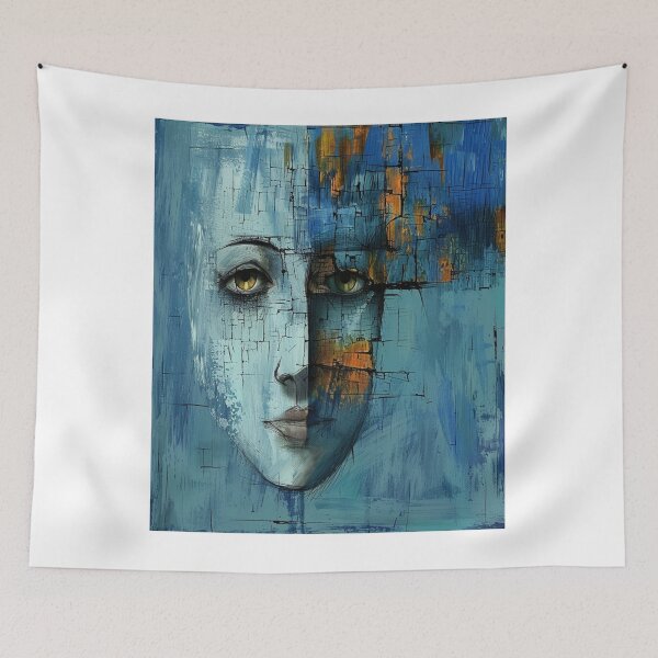 Item preview, Fragmented Abstract Face Art designed and sold by christinadel.