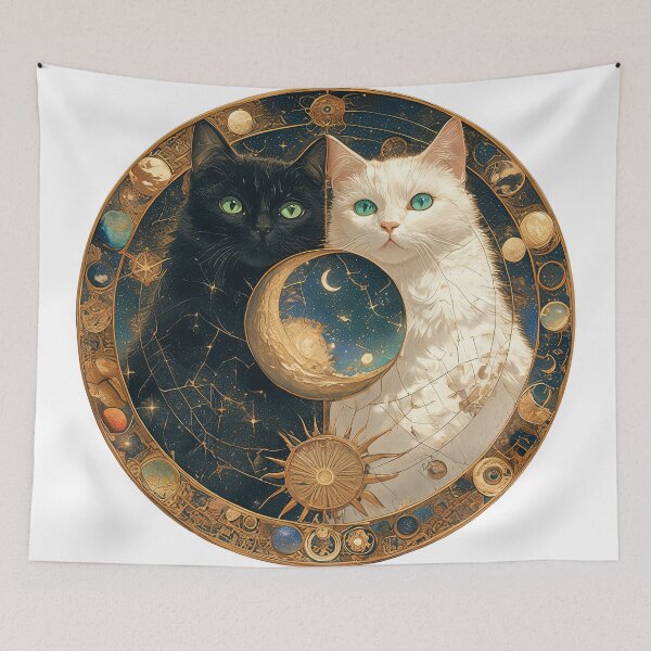 Item preview, kuro & shiro neko designed and sold by CalyCollab.