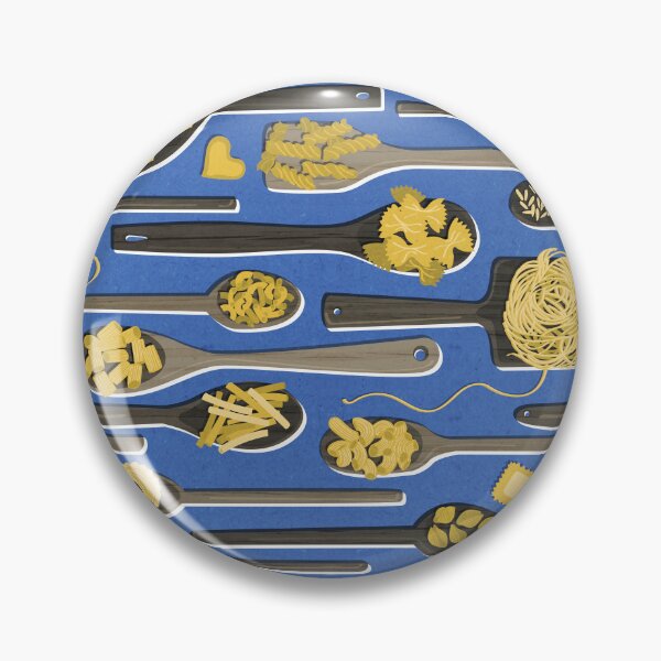 Item preview, Le meraviglie // electric blue background brown wood spoons with yellow italian pasta kitchen designed and sold by SelmaCardoso.