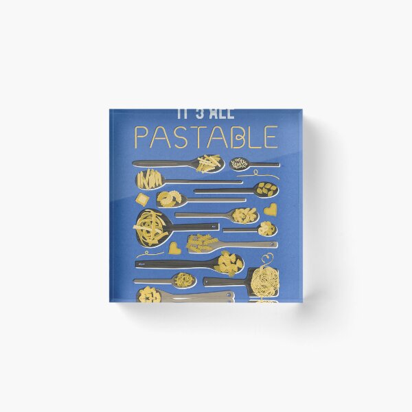 Item preview, Le meraviglie // electric blue background brown wood spoons with yellow italian pasta kitchen designed and sold by SelmaCardoso.