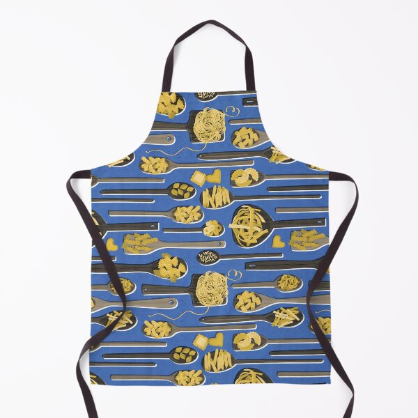 Item preview, Le meraviglie // electric blue background brown wood spoons with yellow italian pasta kitchen designed and sold by SelmaCardoso.