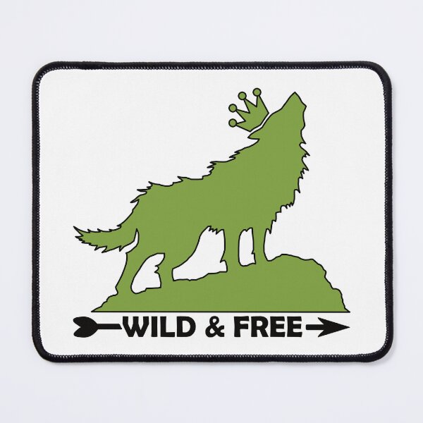 Item preview, Wolf With Crown Silhouette Wild & Free In Green designed and sold by TheRainFamily.