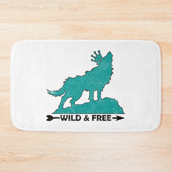 Item preview, Grungy Howling Wolf With Crown Silhouette Wild & Free In Turquoise  designed and sold by TheRainFamily.